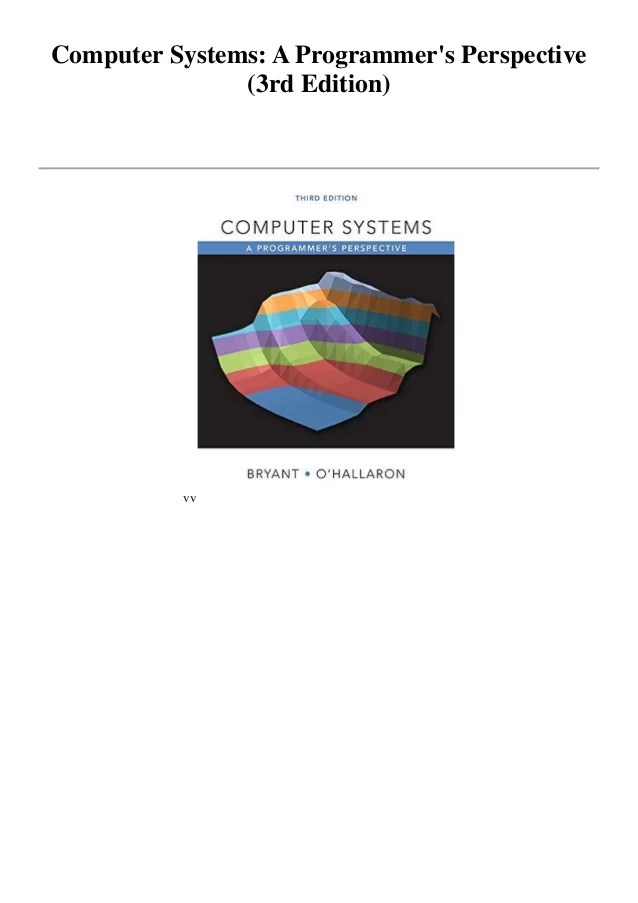 Computer systems a programmer's perspective (3rd edition)