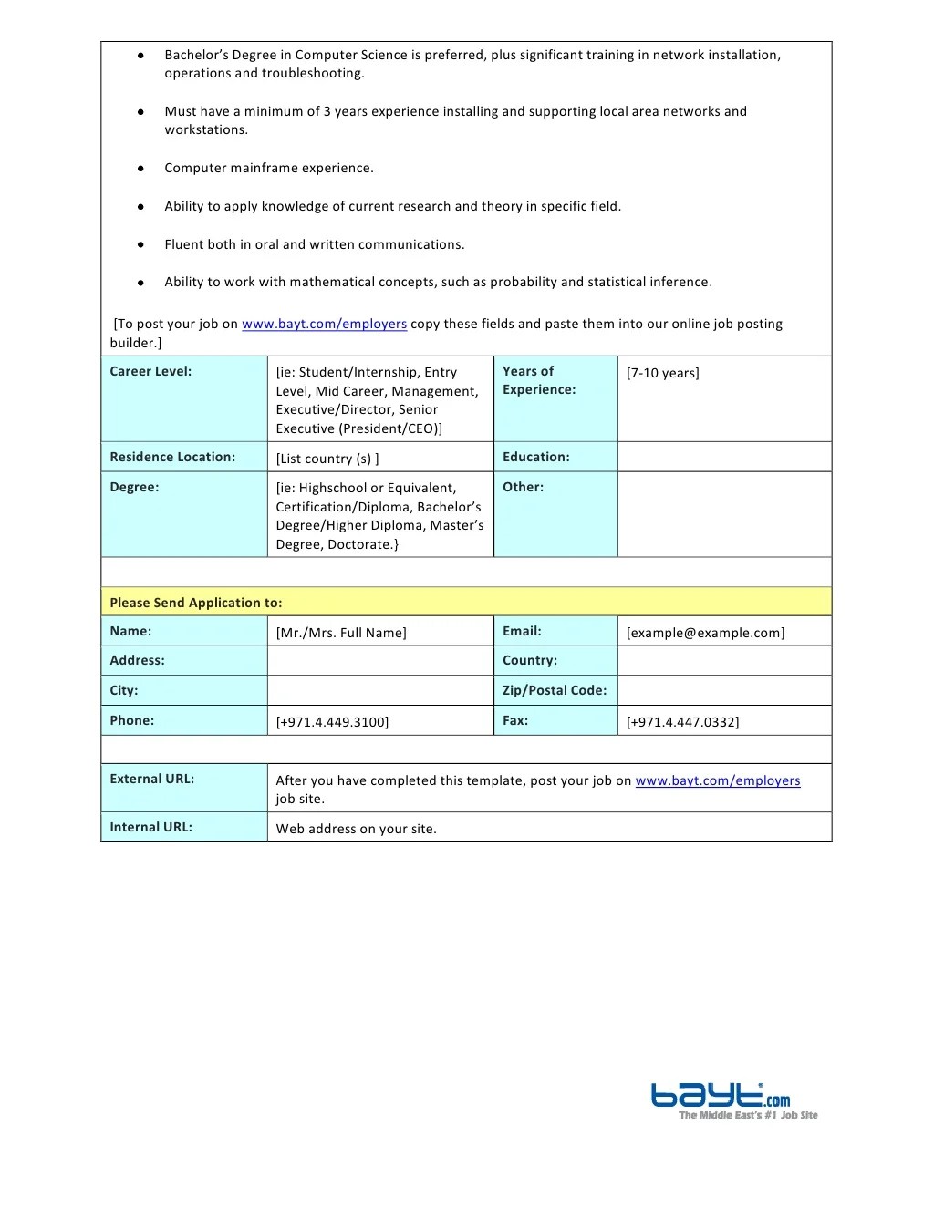 Computer Technician Job Description Template by