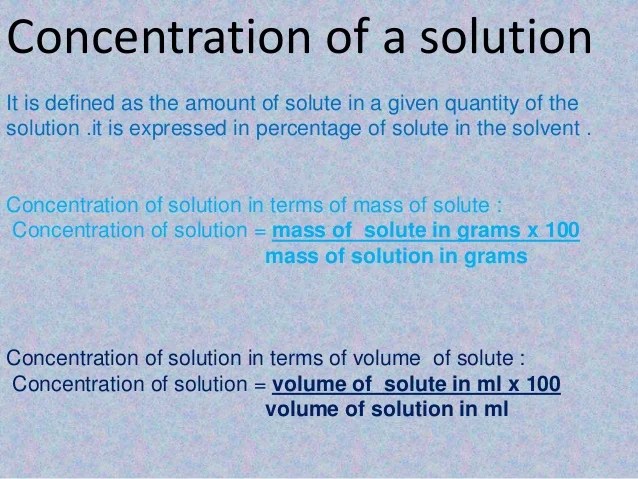 Concentration of solution