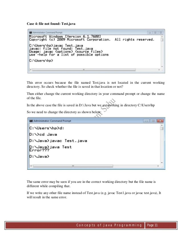 Common Programming Errors by Beginners in Java