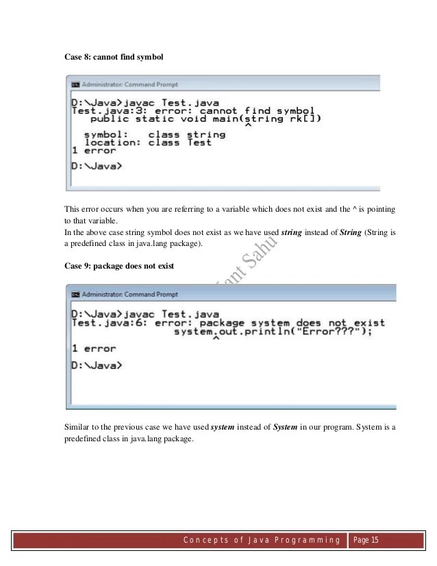 Common Programming Errors by Beginners in Java