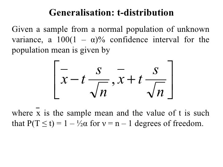 Confidence Intervals And The T Distribution