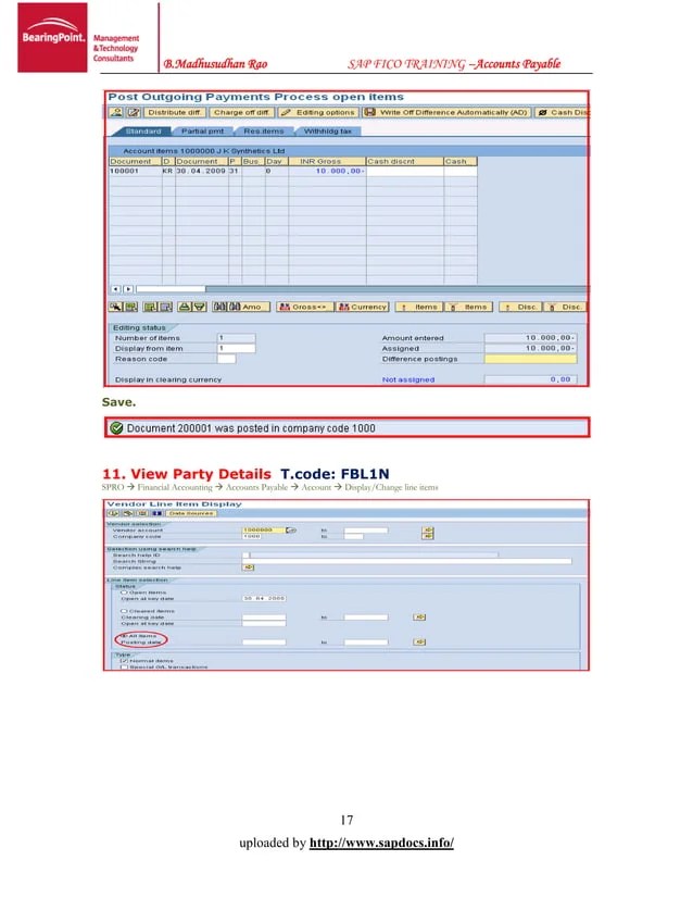 SAP FI AP Configuration & End User Guide