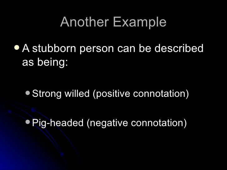 Connotation and denotation