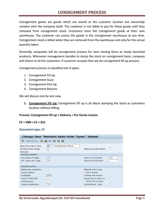 Consignment process | PDF