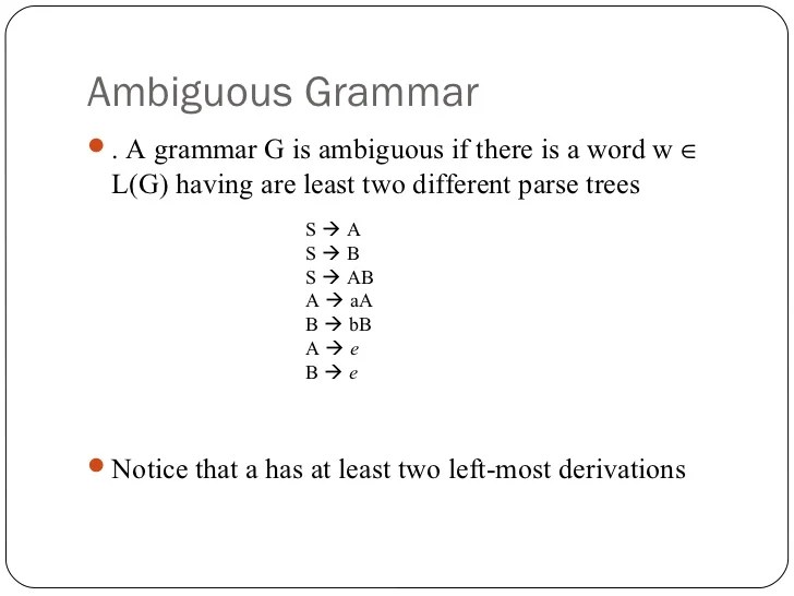 Context free grammars