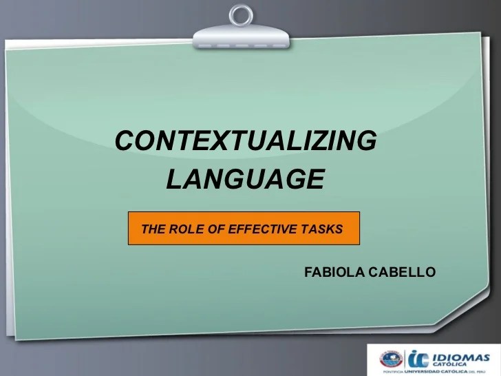 Contextualizing language