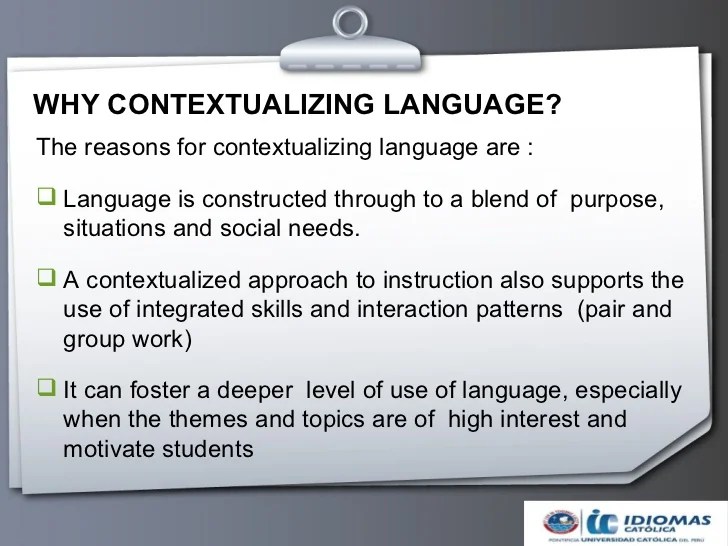 Contextualizing language