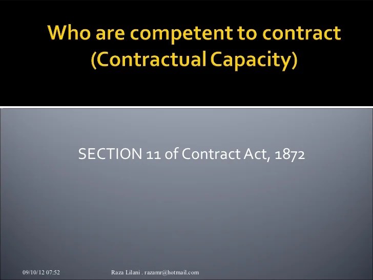 Contractual capacity