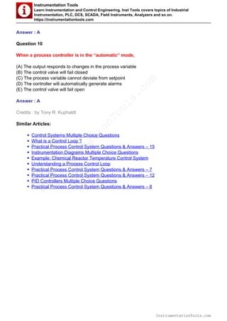 Control loops MCQ | PDF