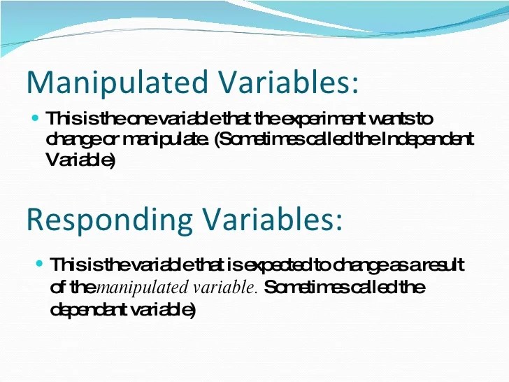 Controls And Variables