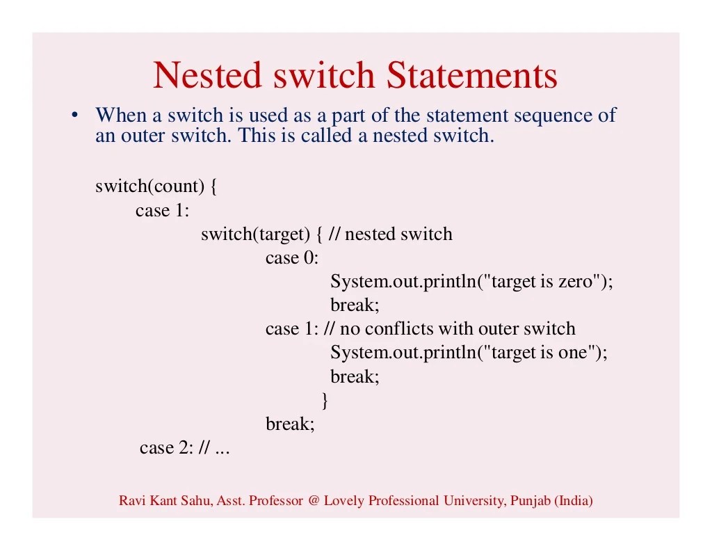 Control structures in Java
