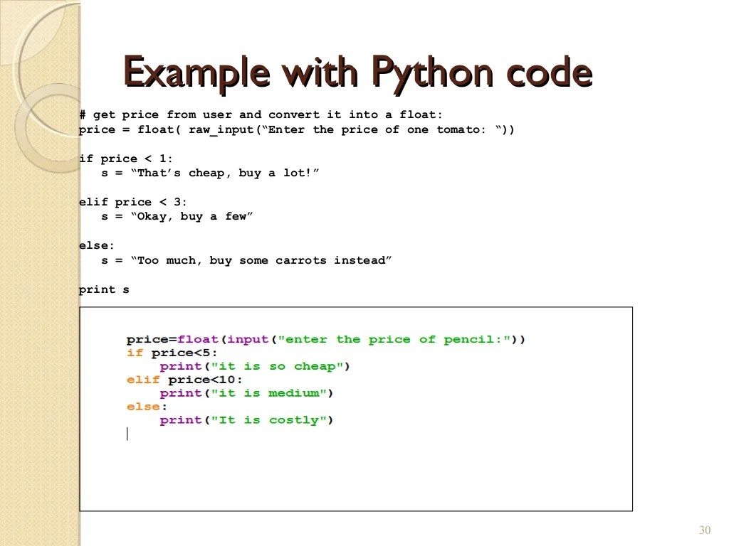 Python Control structures