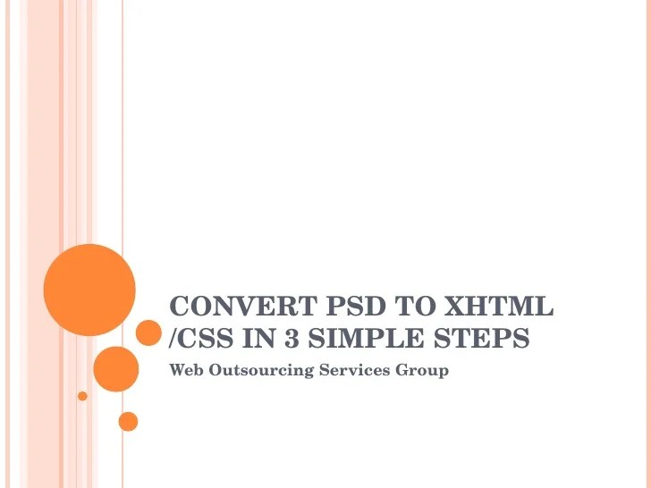 Convert Psd To Xhtml in 3 Steps