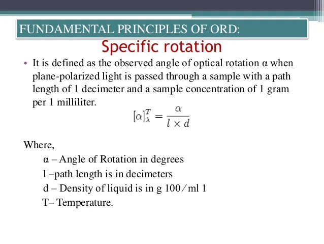 Optical Rotatory dispersion