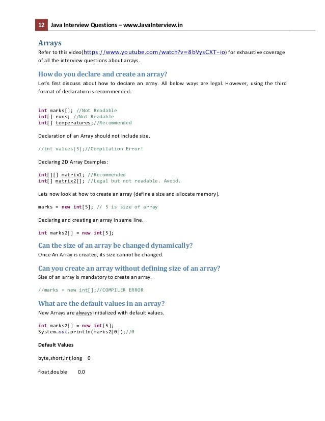 Core java interview questions