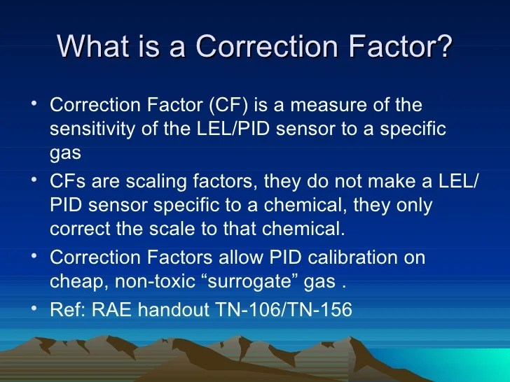 Correction factors basics