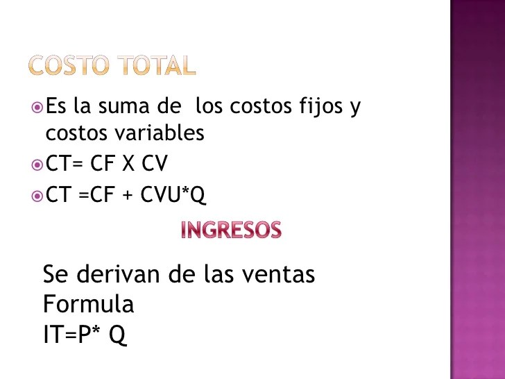 Costos fijos y costos variables