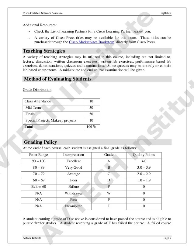 Course syllabus ccna