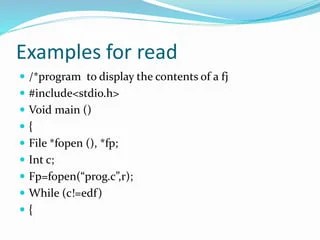 C programming disk file reading and writing | PPTX