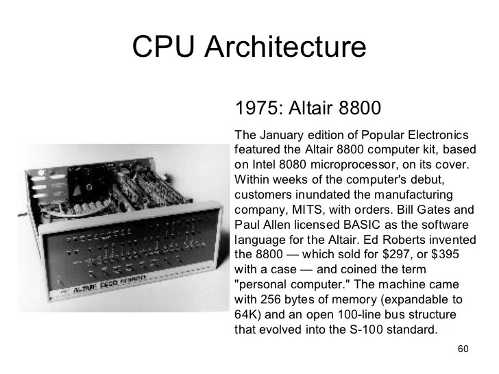 History of CPU Architecture