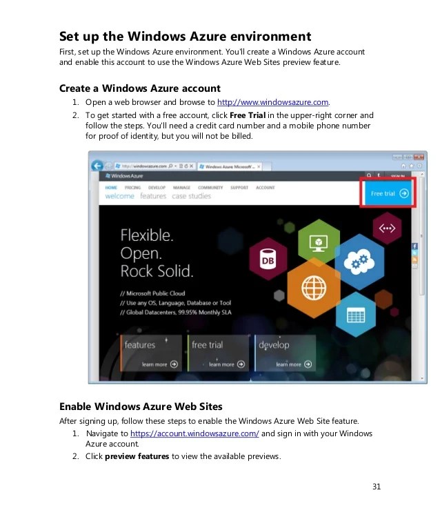 Create your first application node.js and windows azure