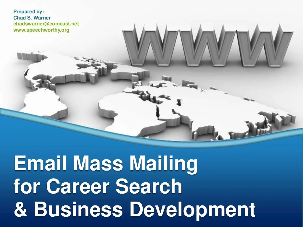 Creating An Email Blast For Standard Presentation