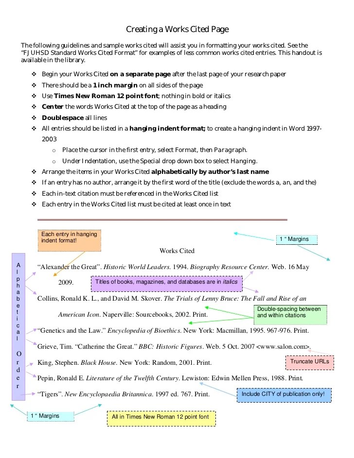 Creating a Works Cited Page and Parenthetical Citations MLA 7