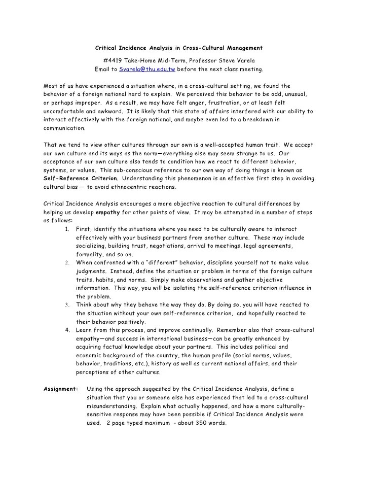 Critical Incident Analysis Midterm Assignment[Sav 4419]