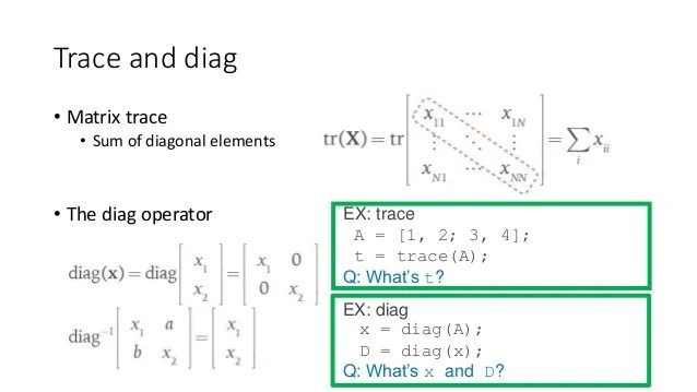 Linear Algebra and Matlab tutorial