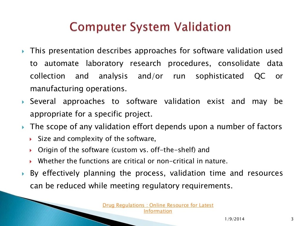 Computer System Validation