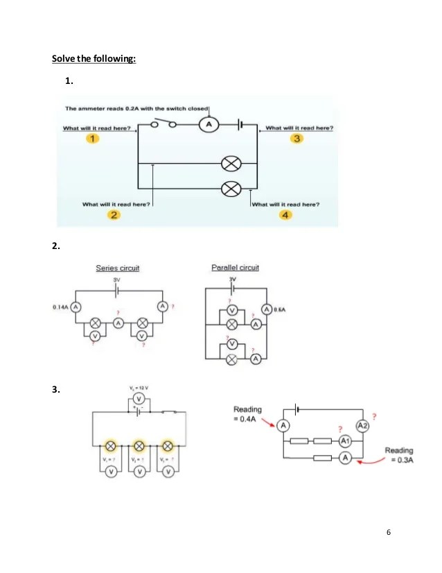 current and voltage in series and parallel worksheet