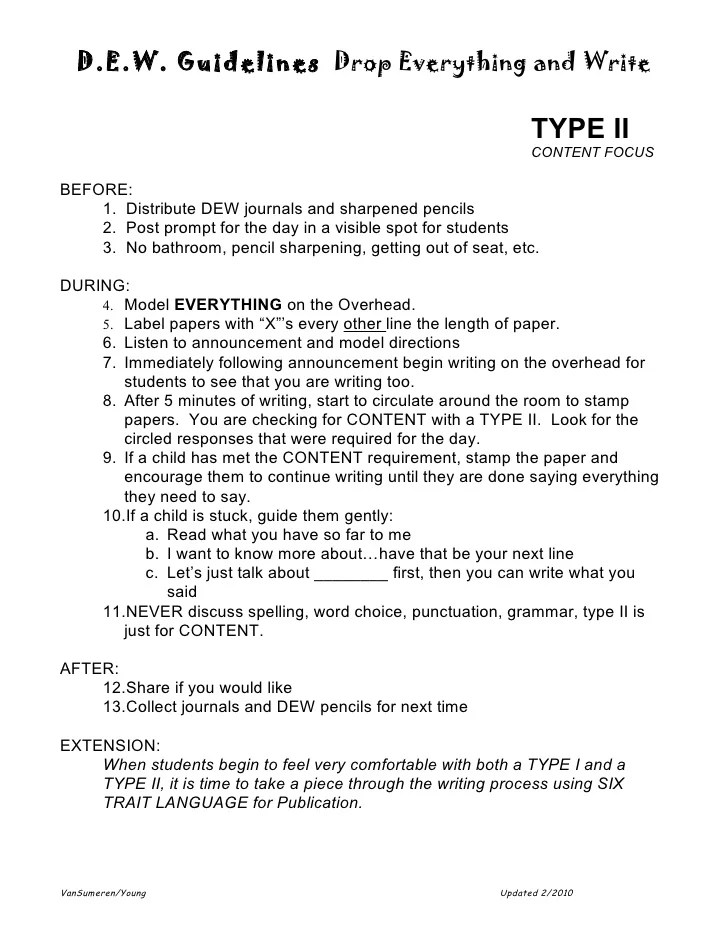 D E W Getting Started Guide