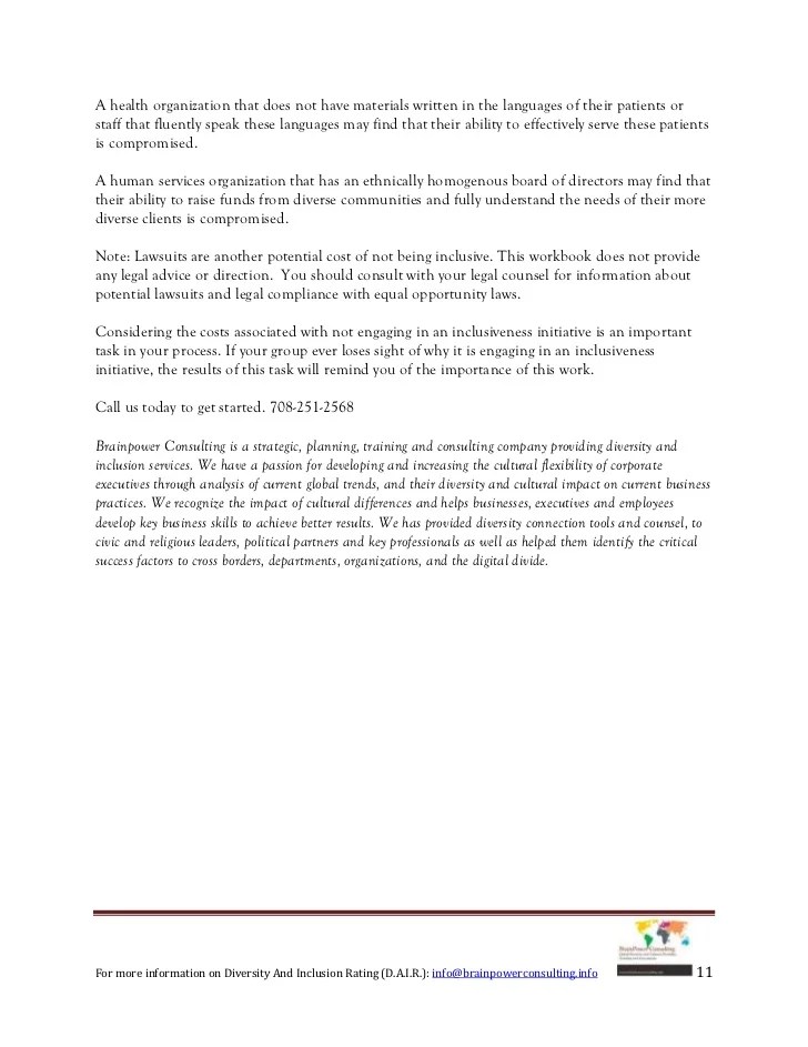 Diversity and Inclusion Ratings and Assessments
