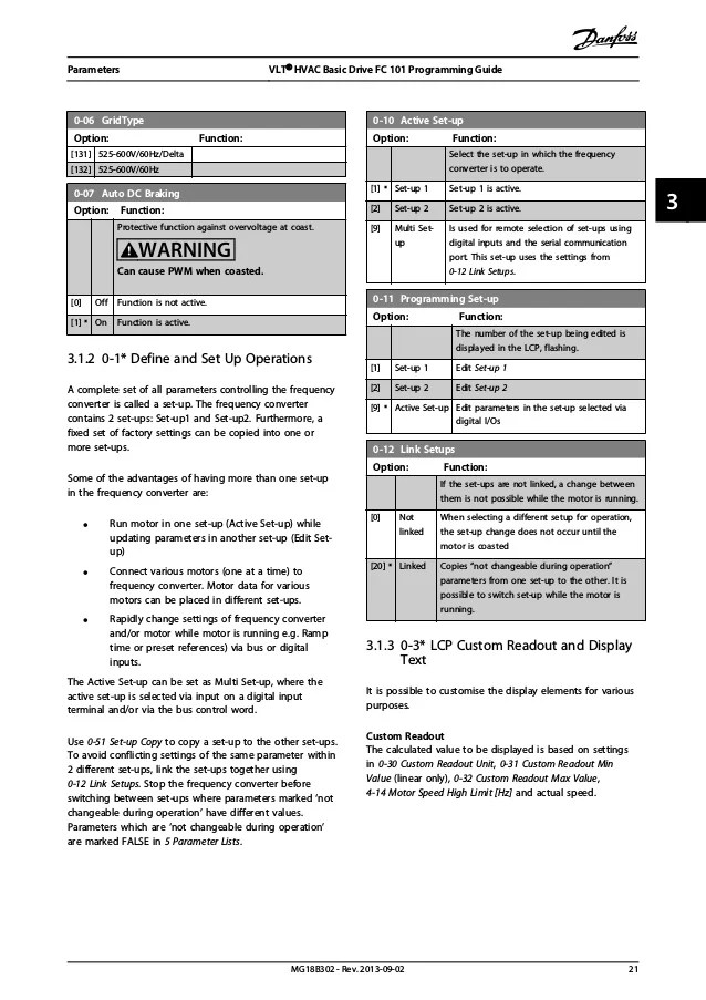 Danfoss vlt fc 101 programming guide