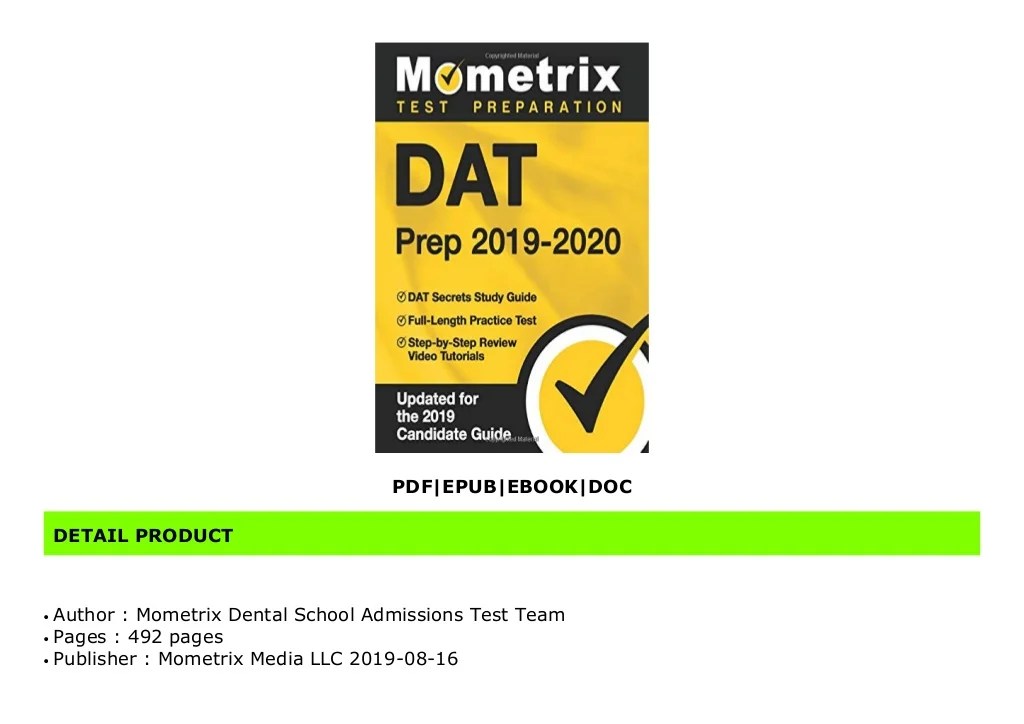 Read DAT Prep 20192020 DAT Secrets Study Guide, FullLength Practic…