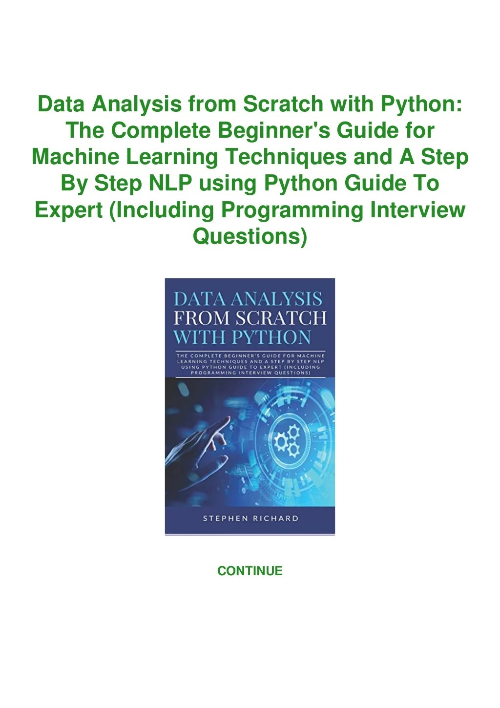 (^PDF/BOOK)&gt;DOWNLOAD Data Analysis from Scratch with Python The Com…