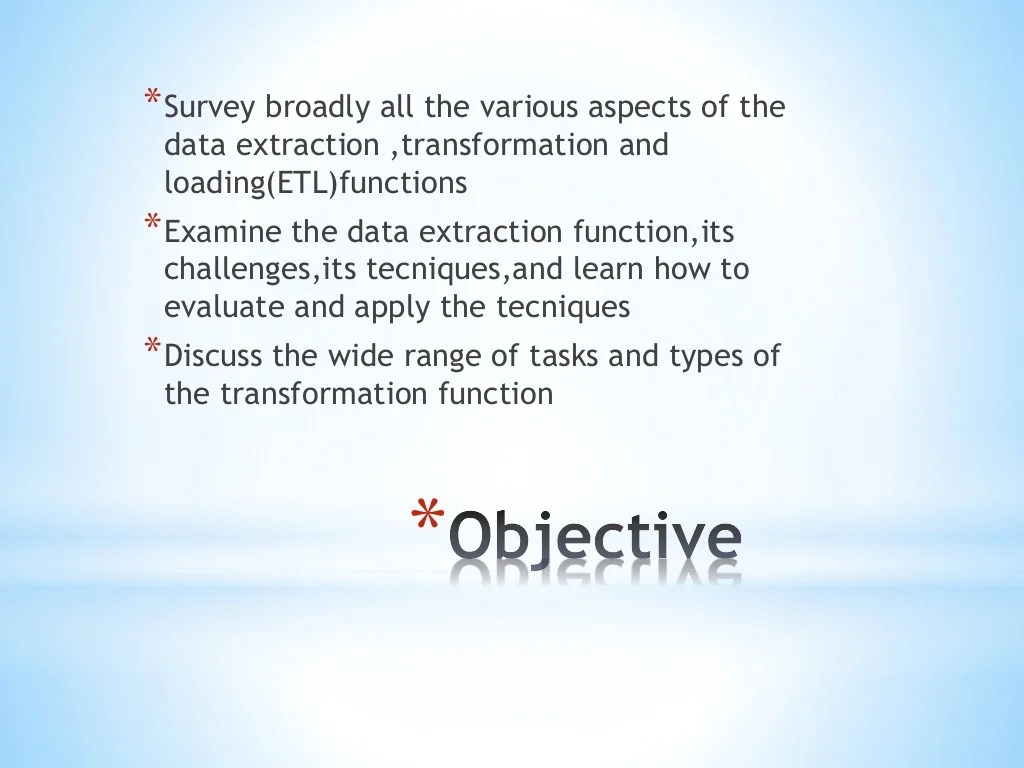 Data extraction, transformation, and loading