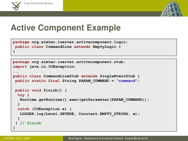 Active Components as a Method for Coupling Data and Services A Data…