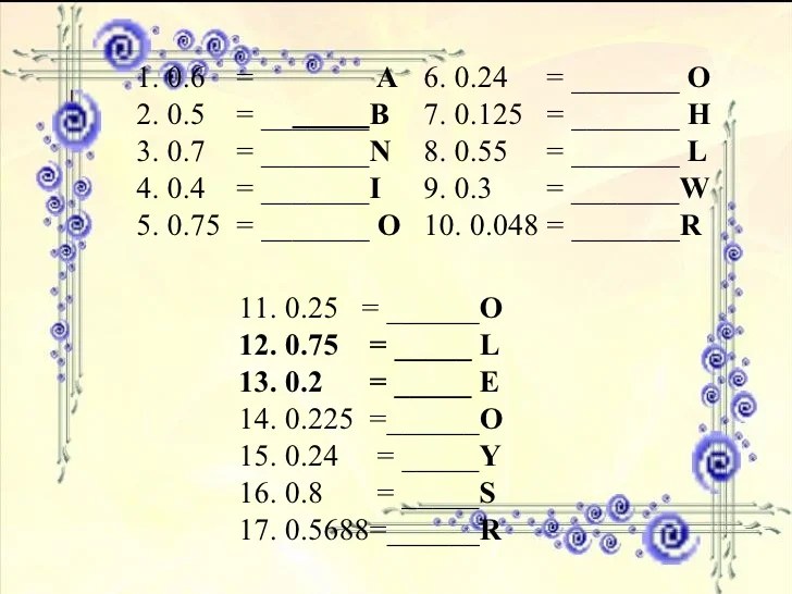 Decimal Numbers Part 2