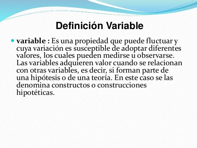 DefiniciÃ³n variable