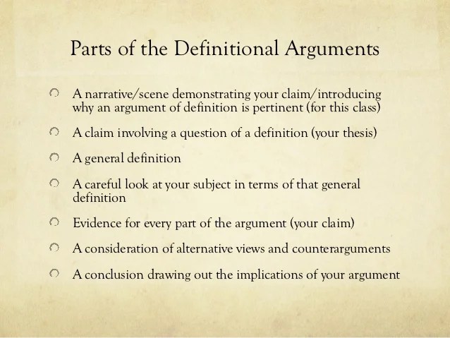 Arguing for a Definition Essay Presentation