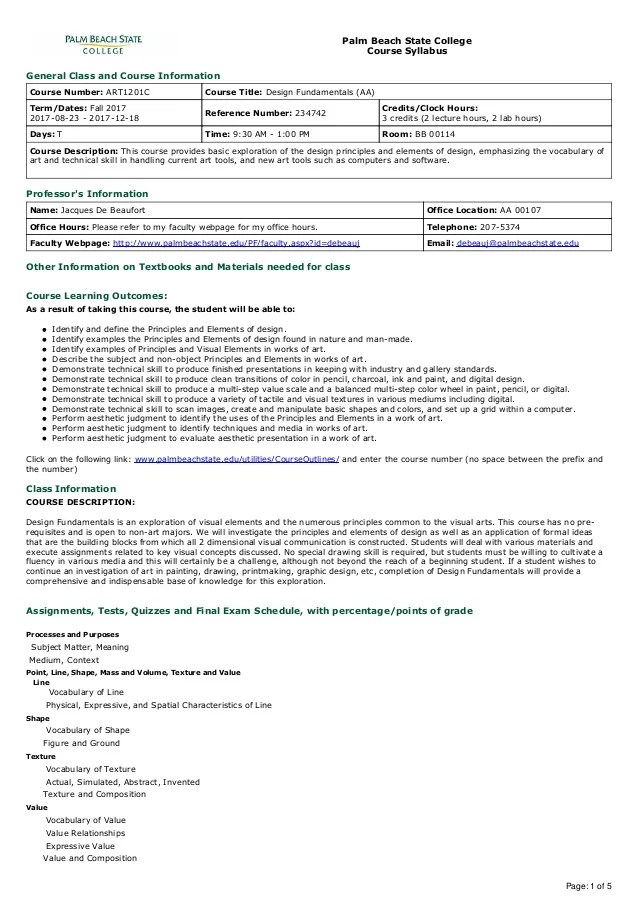 Design fundamentals syllabus (pbsc)