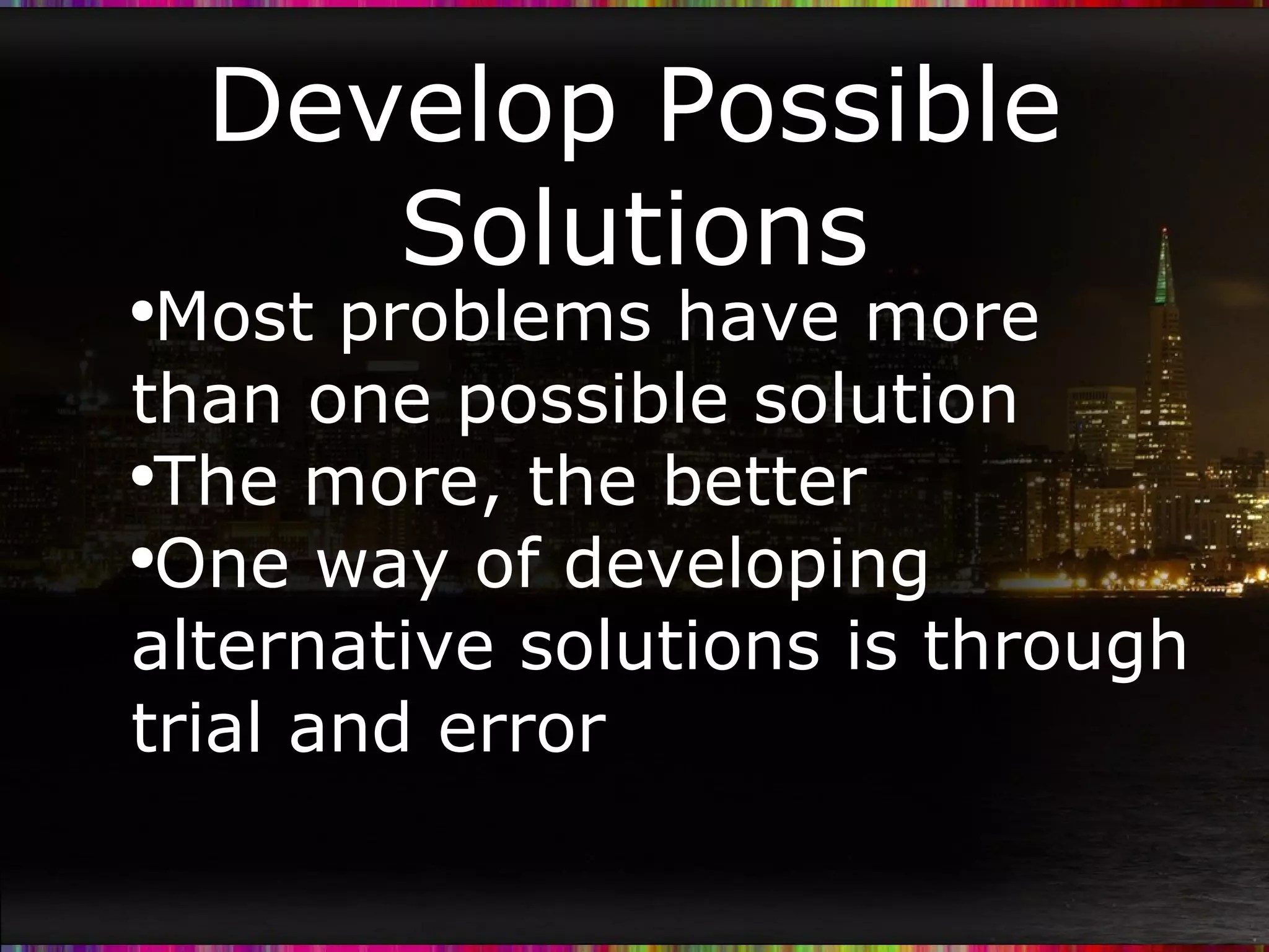 Develop Possible Solutions PPT