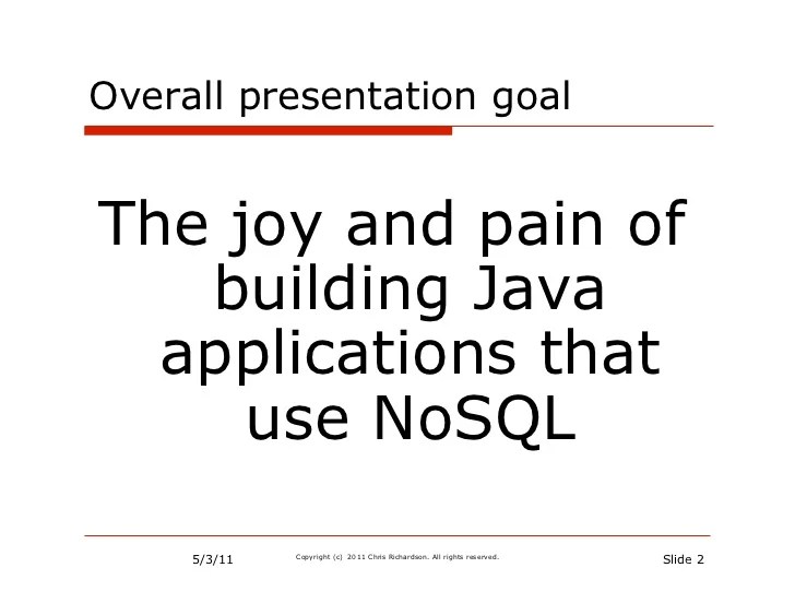 Polyglot persistence for Java developers moving out of the relation… Polyglot persistence for Java developers moving out of the relation…