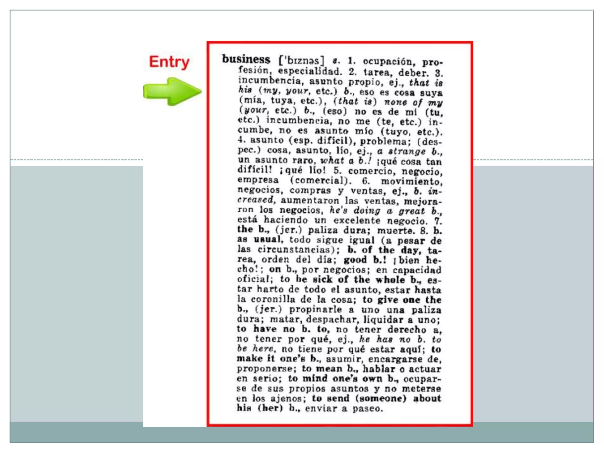 Dictionary entry examples | PPT