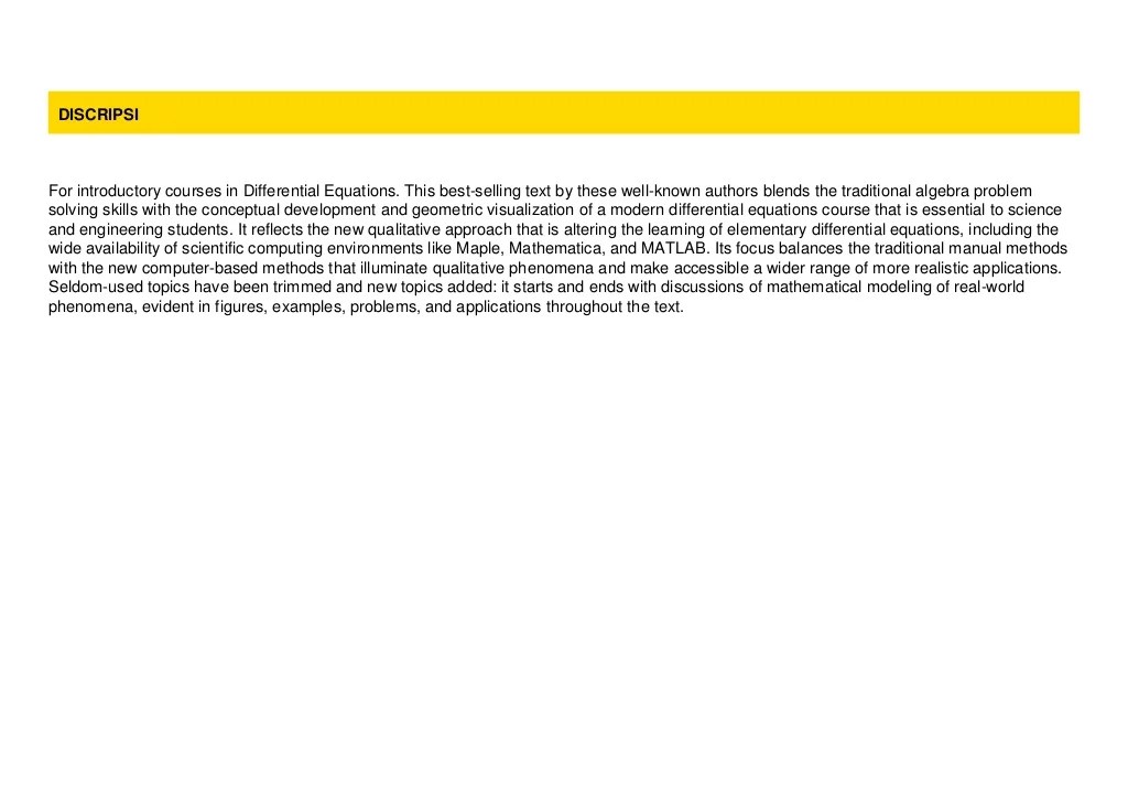 [D.O.W.N.L.O.A.D] Differential Equations and Boundary