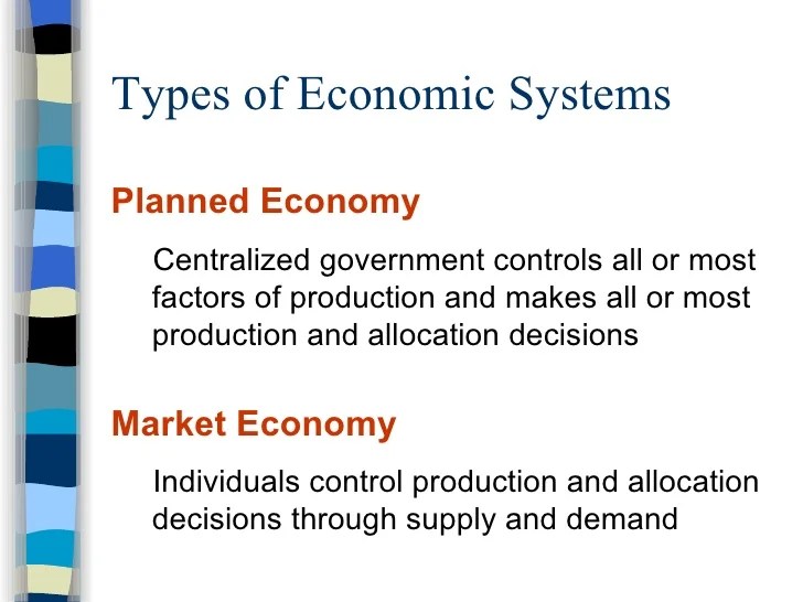Different types of economic systems
