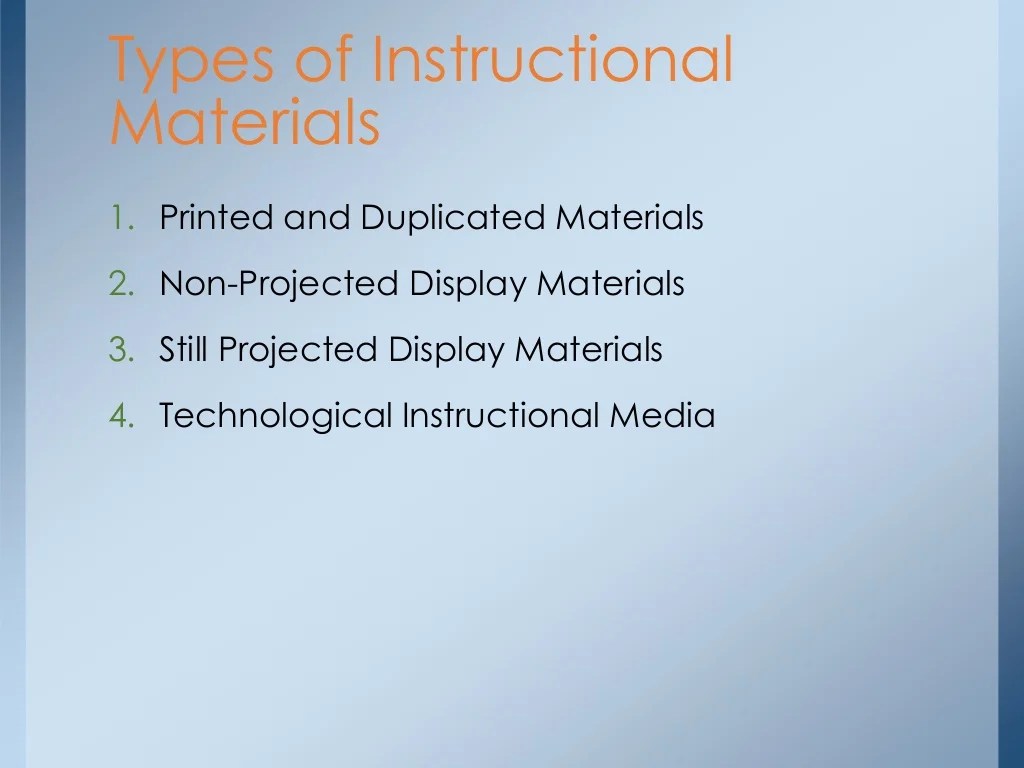 Different Types of Instructional Materials