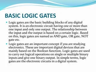 Digital electronics introduction | PPTX